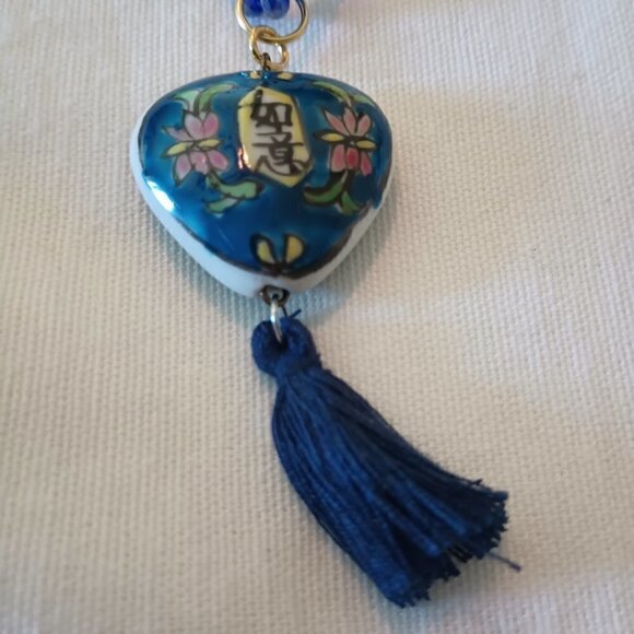 Handmade Vintage Focal Bead/Fringe, Beads, Chain Necklace - Picture 1 of 7